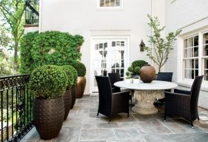lovely patio area with table chairs and hedging.jpg